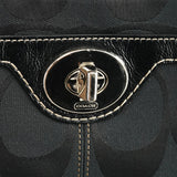 Coach F14415 Black Signature Turnlock Tote Bag