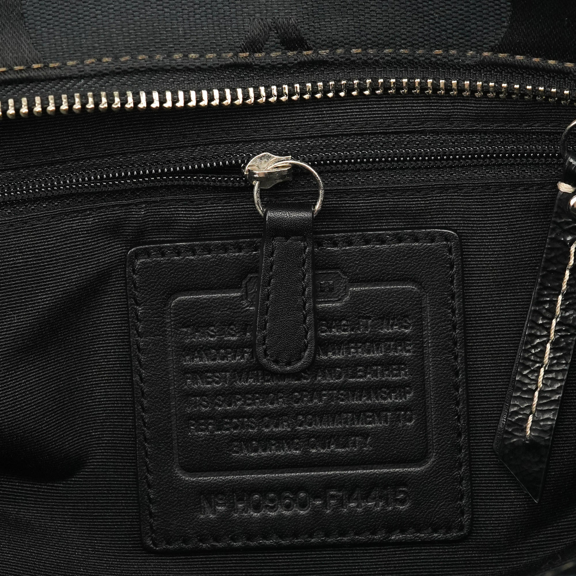 Coach F14415 Black Signature Turnlock Tote Bag