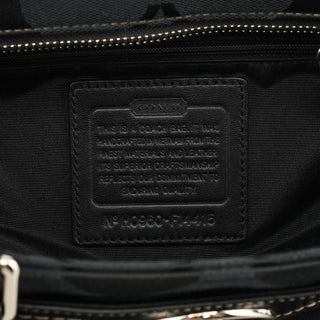Coach F14415 Black Signature Turnlock Tote Bag