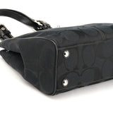 Coach F14415 Black Signature Turnlock Tote Bag