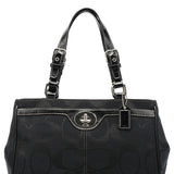 Coach F14415 Black Signature Turnlock Tote Bag
