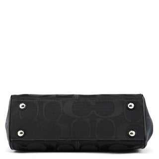 Coach F14415 Black Signature Turnlock Tote Bag