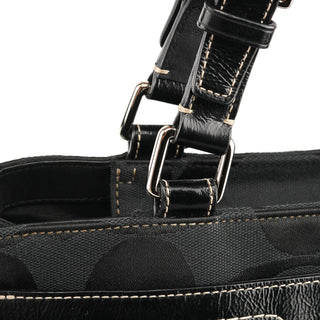 Coach F14415 Black Signature Turnlock Tote Bag