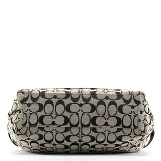 Coach F14691 Grey Black Signature Penelope Hobo Bag