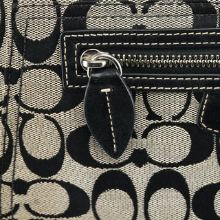 Coach F14691 Grey Black Signature Penelope Hobo Bag