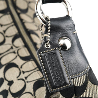 Coach F14691 Grey Black Signature Penelope Hobo Bag