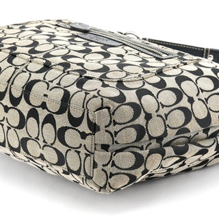 Coach F14691 Grey Black Signature Penelope Hobo Bag
