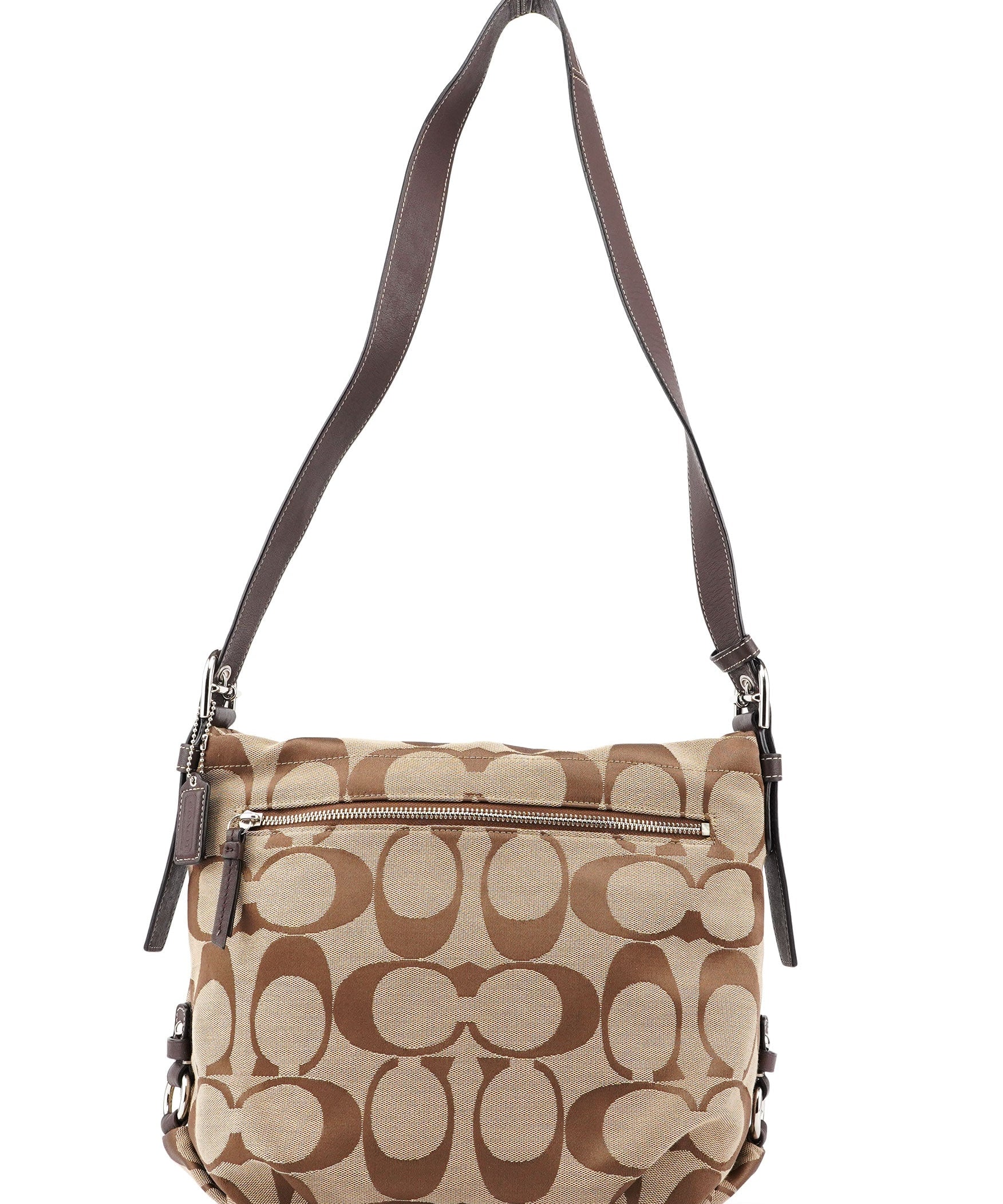 Coach F15067 Beige Signature C Crossbody Bag