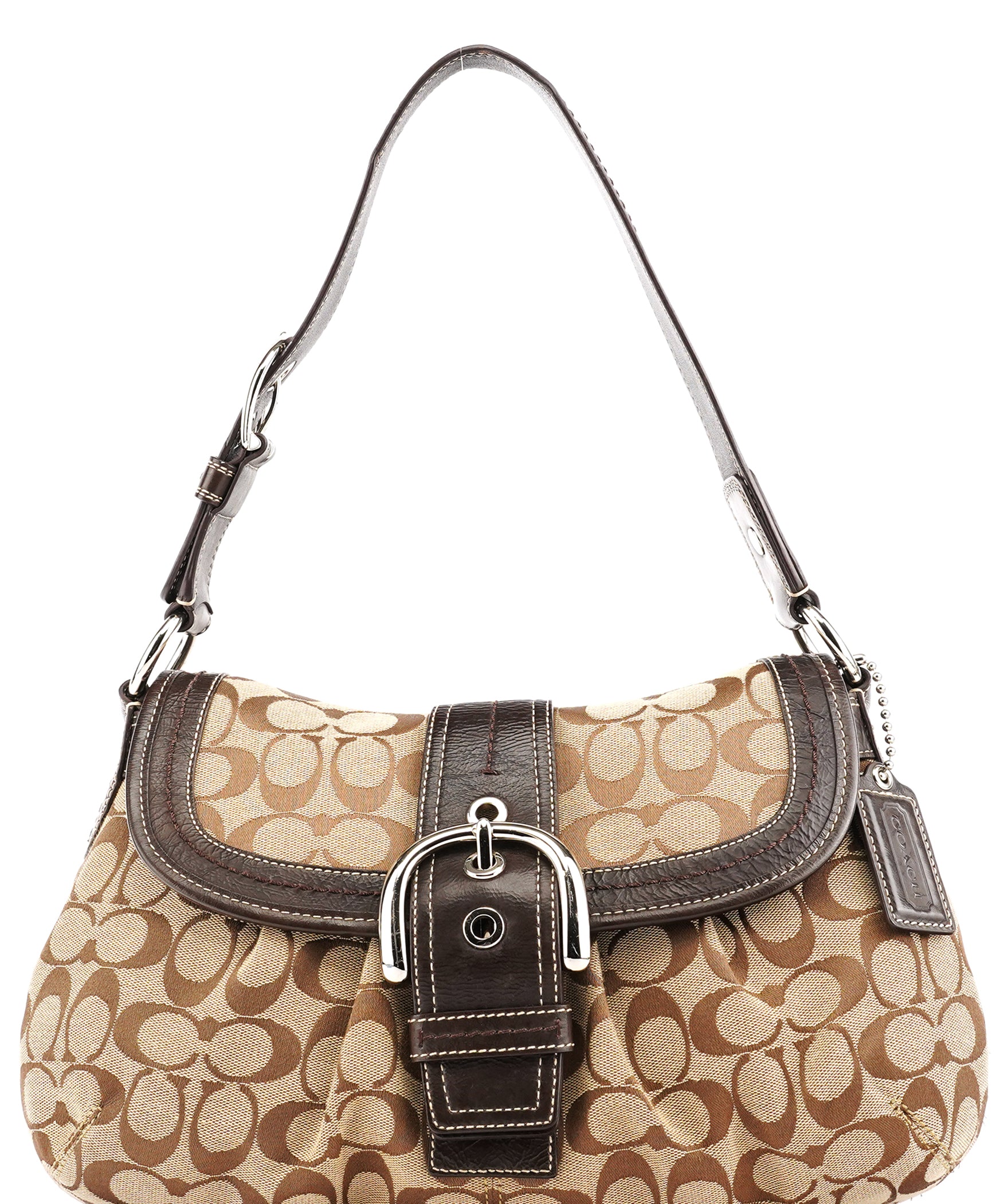 Coach F15203 Beige Signature Soho Shoulder Bag