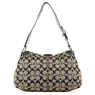Coach F15203 Grey Black Signature Soho Shoulder Bag
