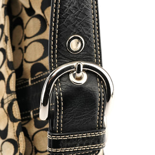 Coach F15203 Grey Black Signature Soho Shoulder Bag