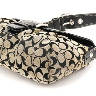 Coach F15203 Grey Black Signature Soho Shoulder Bag