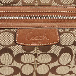 Coach F15534 Beige Brown Signature Canvas Penelope Tote Bag