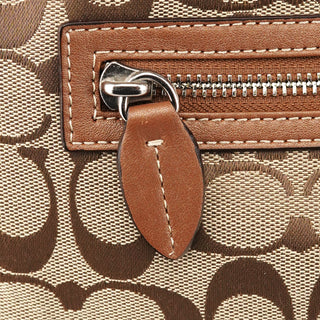 Coach F15534 Beige Brown Signature Canvas Penelope Tote Bag