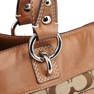 Coach F15534 Beige Brown Signature Canvas Penelope Tote Bag