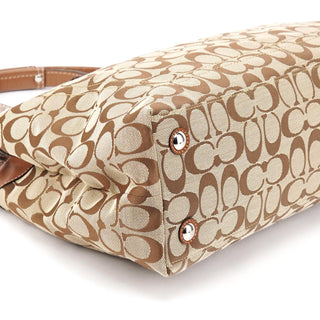 Coach F15534 Beige Brown Signature Canvas Penelope Tote Bag