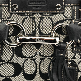 Coach F15665 Grey Black Signature Hampton Tote Bag