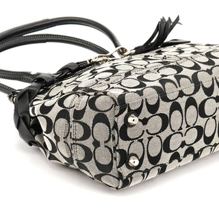 Coach F15665 Grey Black Signature Hampton Tote Bag