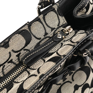 Coach F15665 Grey Black Signature Hampton Tote Bag