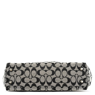 Coach F15665 Grey Black Signature Hamptons Tote Bag