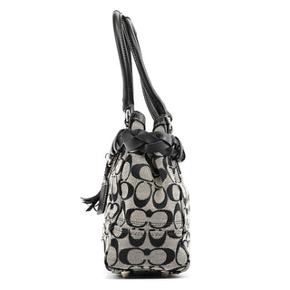 Coach F15665 Grey Black Signature Hamptons Tote Bag