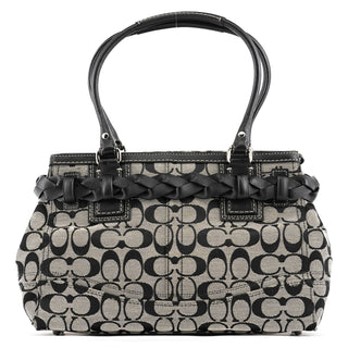 Coach F15665 Grey Black Signature Hamptons Tote Bag