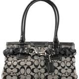 Coach F15665 Grey Black Signature Hamptons Tote Bag