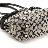 Coach F15665 Grey Black Signature Hamptons Tote Bag