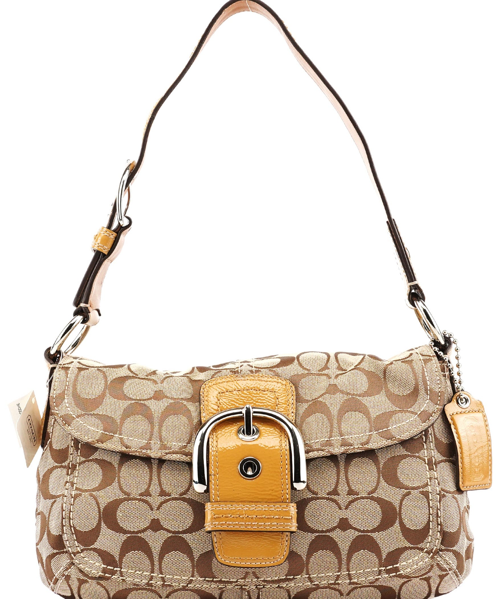 Coach F15668 Beige Signature Soho Shoulder Bag
