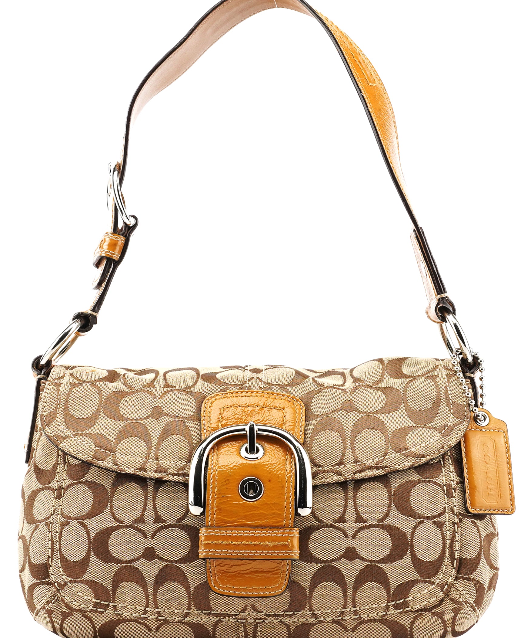 Coach F15668 Beige Signature Soho Shoulder Bag