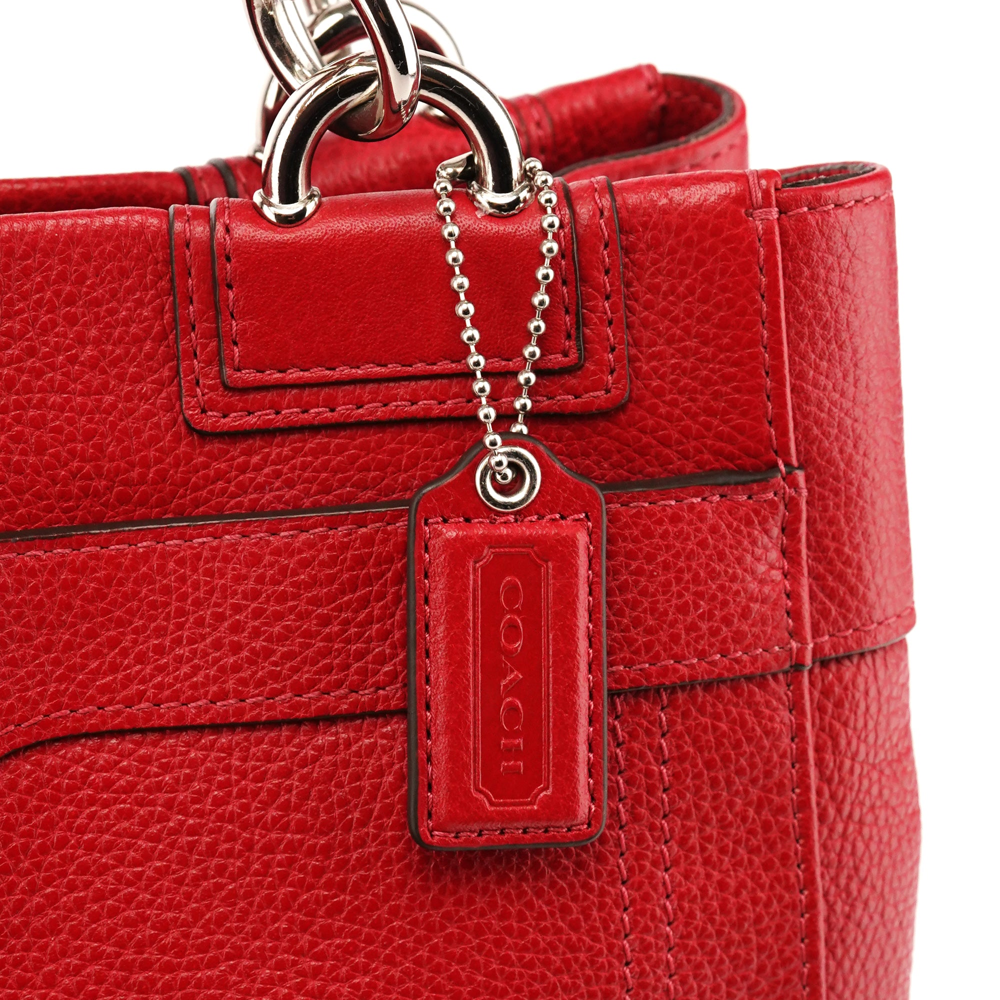 Coach F16531 Penelope shopper van rood generfd leer