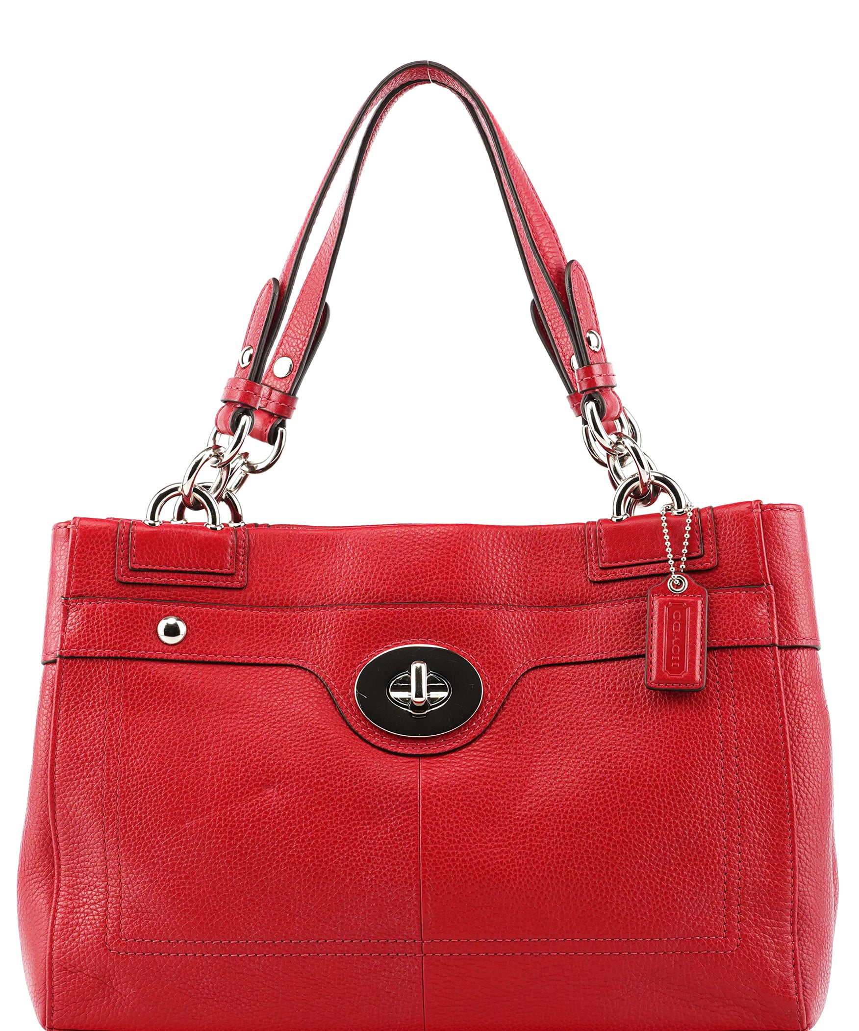 Coach F16531 Bolso tote Penelope de piel granulada roja