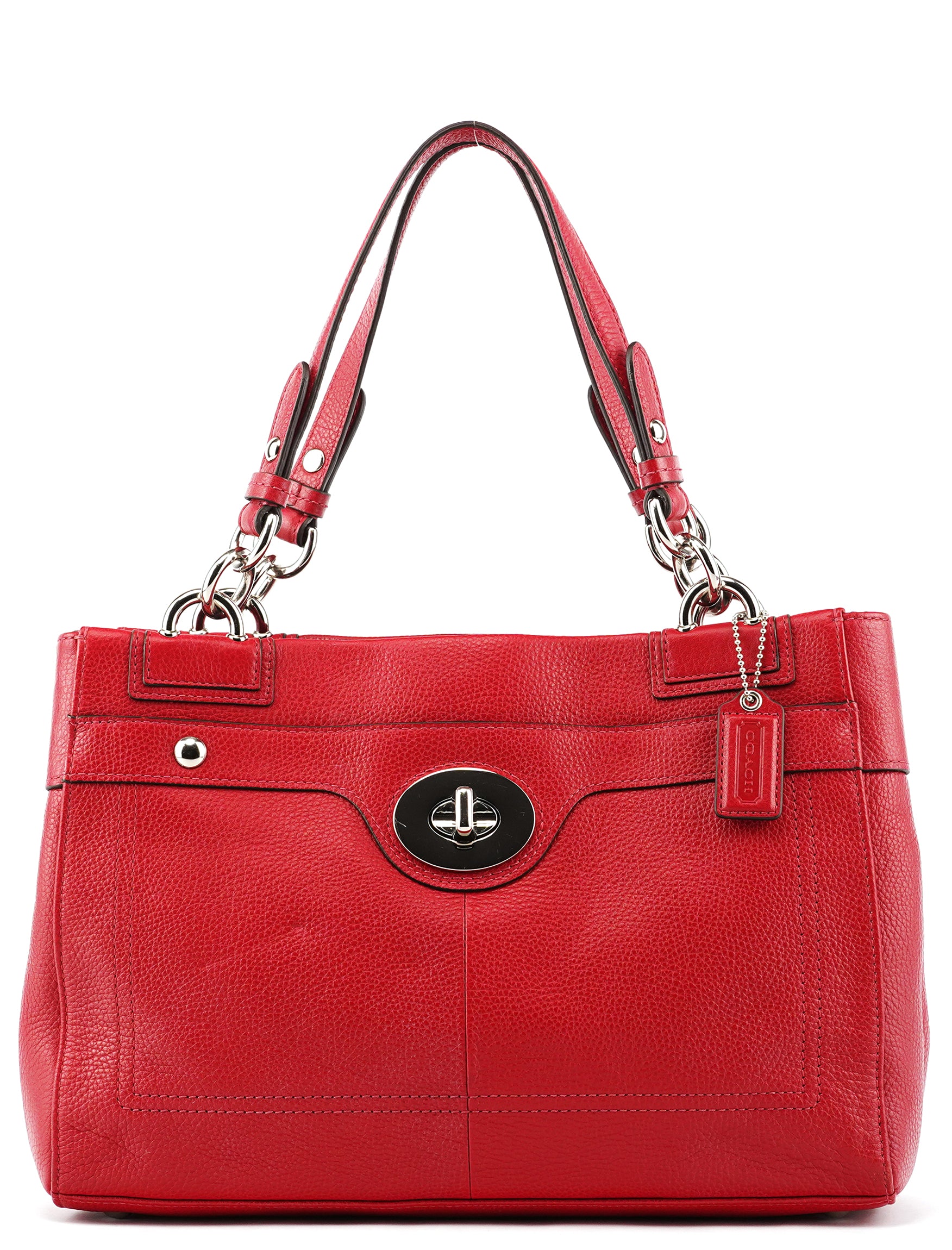 Coach F16531 Penelope shopper van rood generfd leer