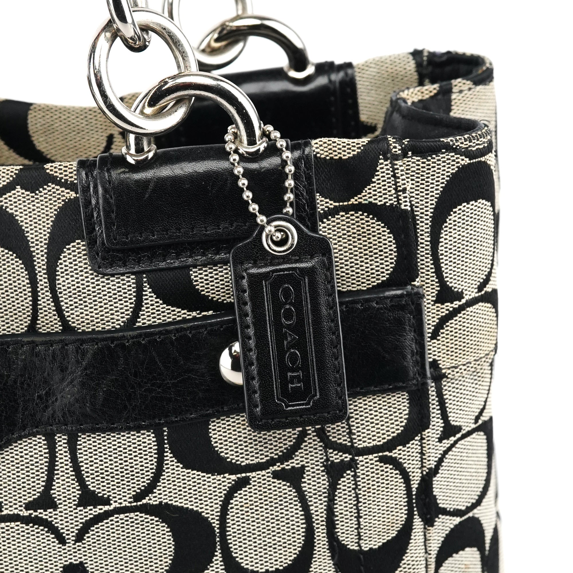 Coach F16540 Grey Turnlock Tote Bag