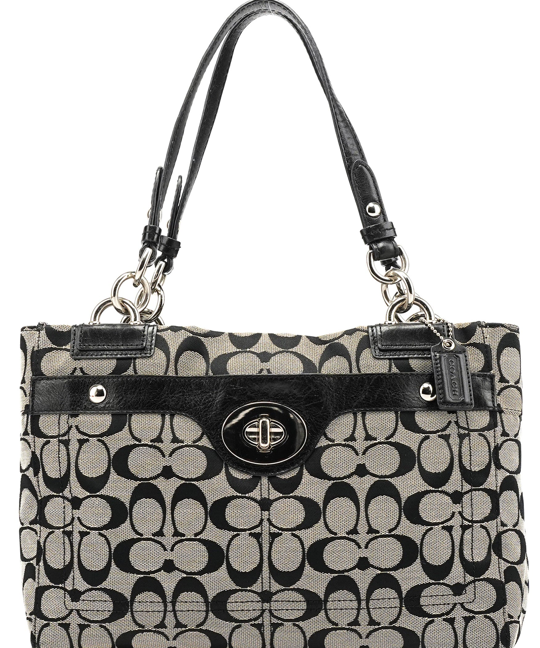 Coach F16540 Grey Turnlock Tote Bag
