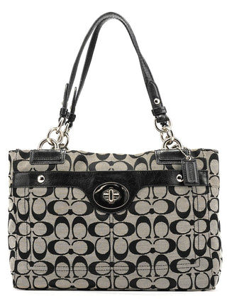 Coach F16540 Grey Turnlock Tote Bag
