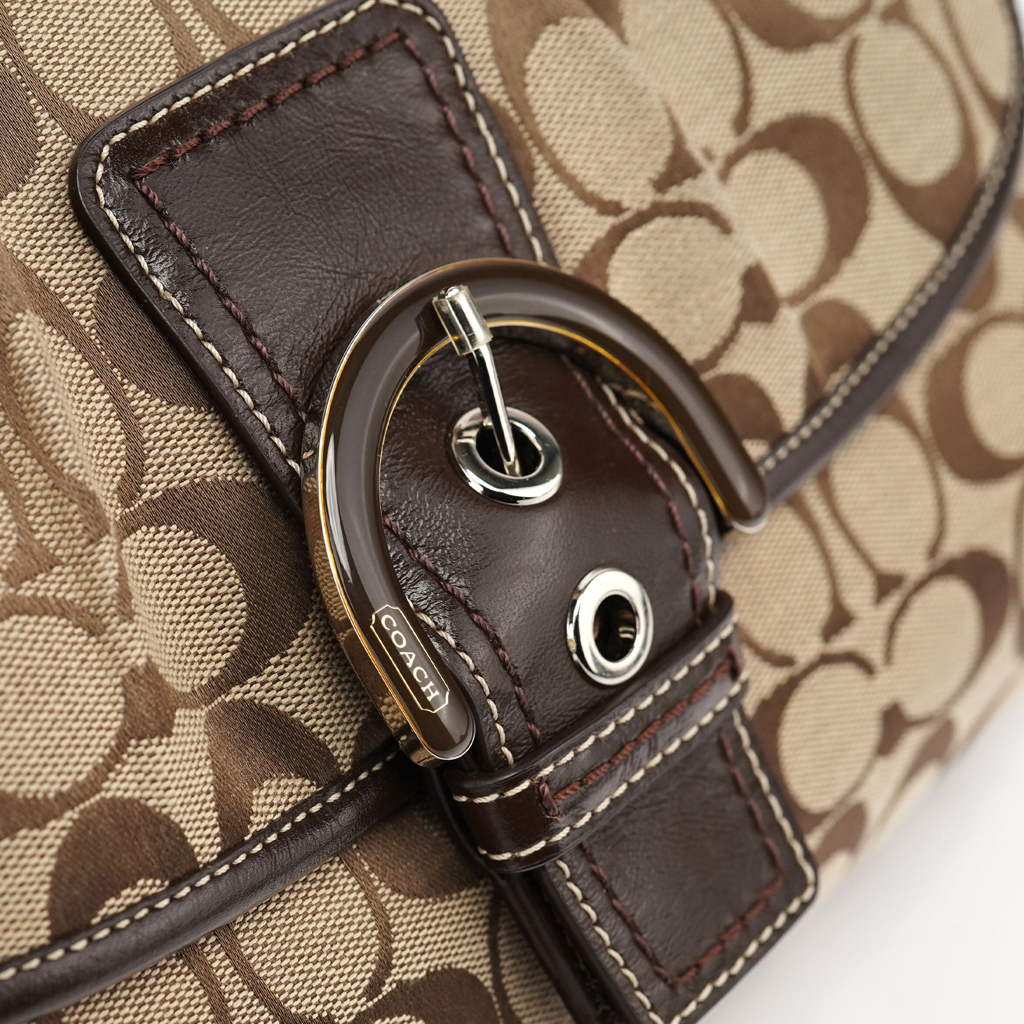 Coach F17093 Beige Brown Soho Shoulder Bag