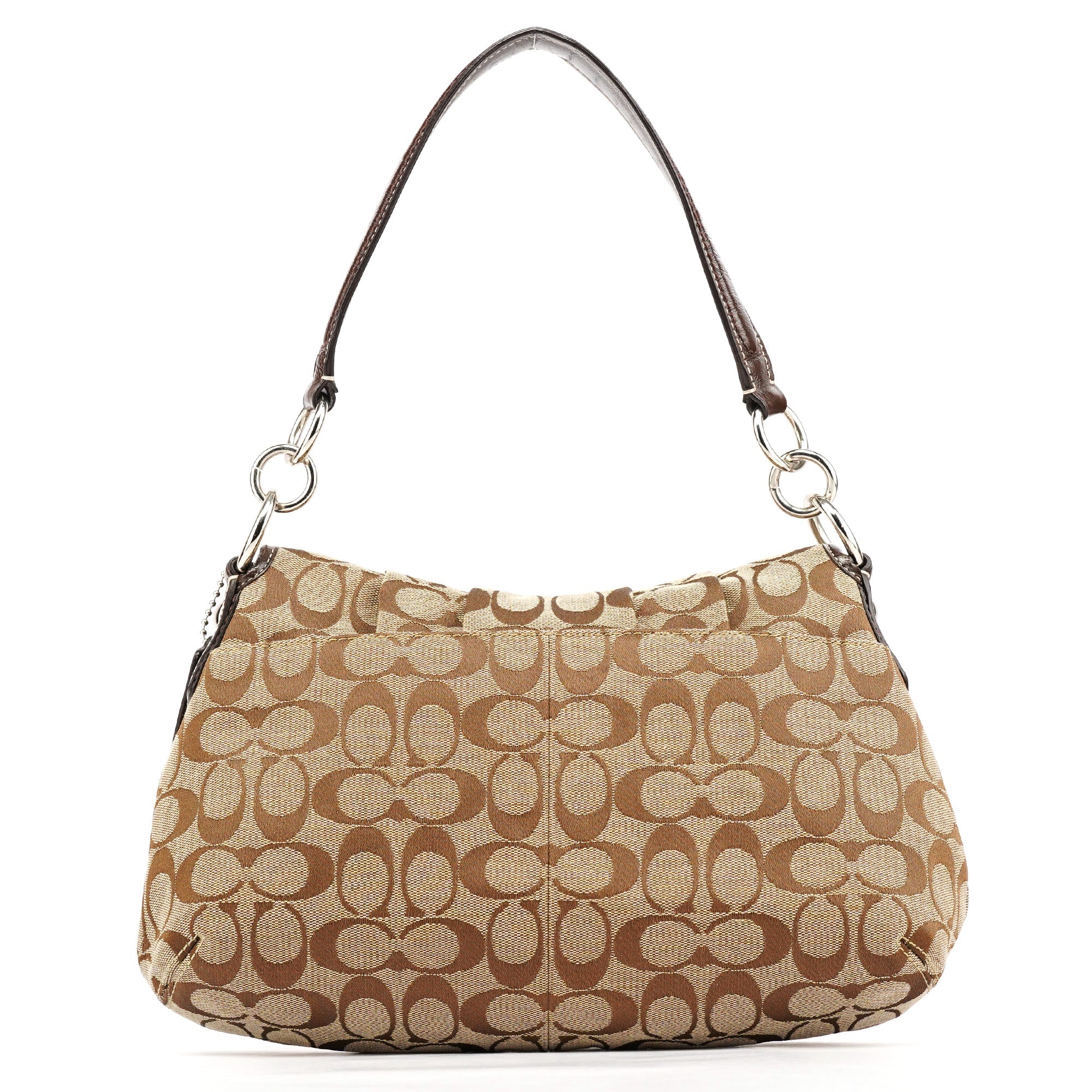 Coach F17093 Sac porté épaule Soho en toile Signature beige et marron