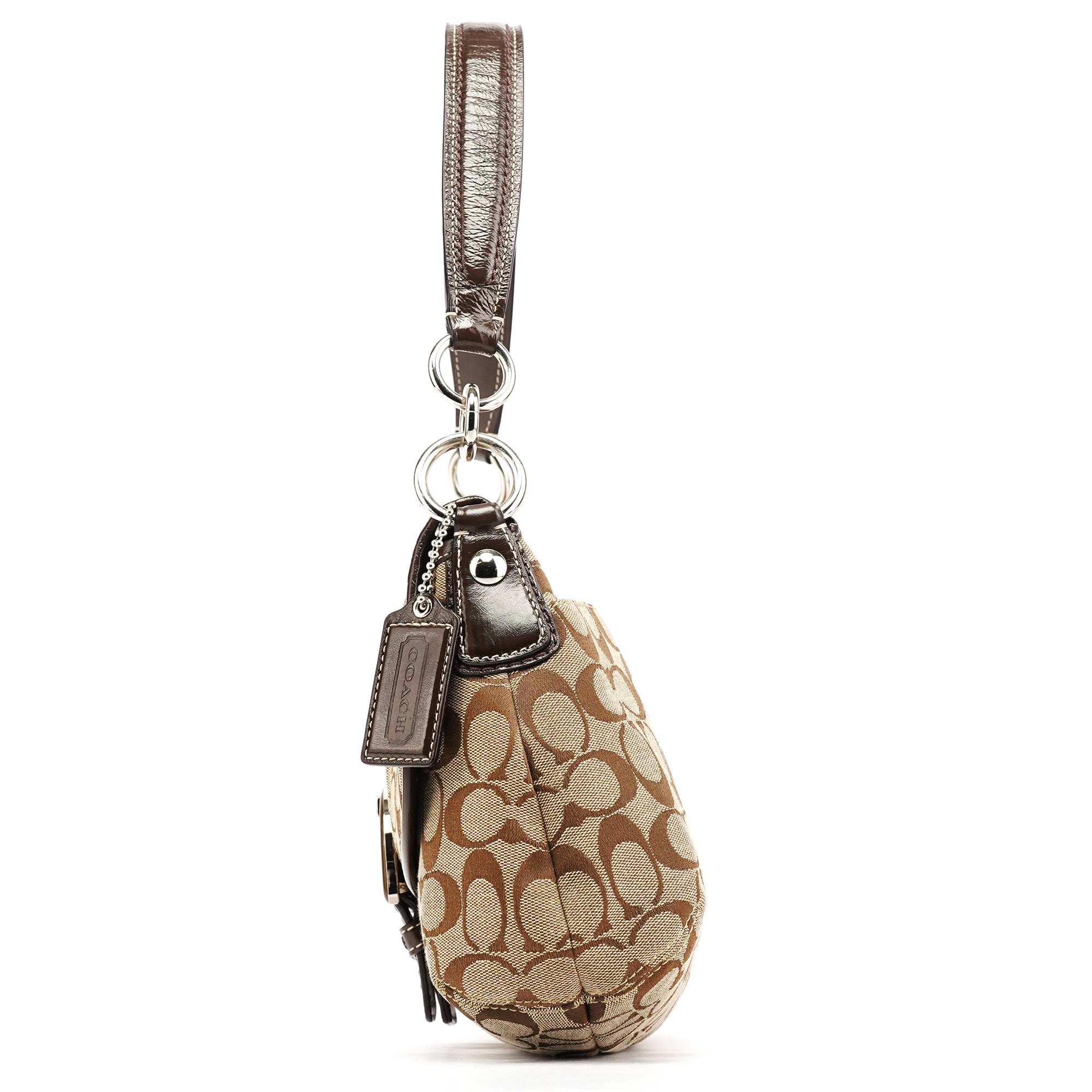 Coach F17093 Sac porté épaule Soho en toile Signature beige et marron