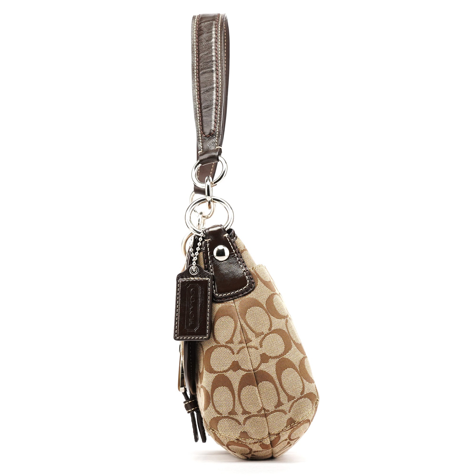 Coach F17093 Soho Schultertasche aus Signature Canvas in Beige und Braun