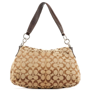 Coach F17093 Brown Signature Shoulder Bag