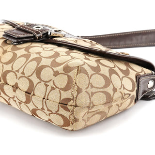 Coach F17093 Brown Signature Shoulder Bag