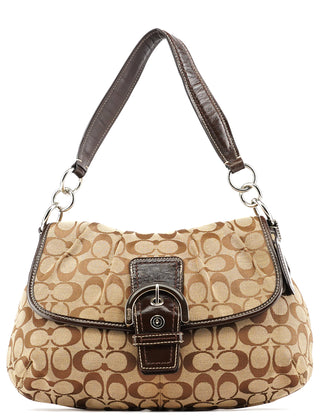 Coach F17093 Brown Signature Shoulder Bag
