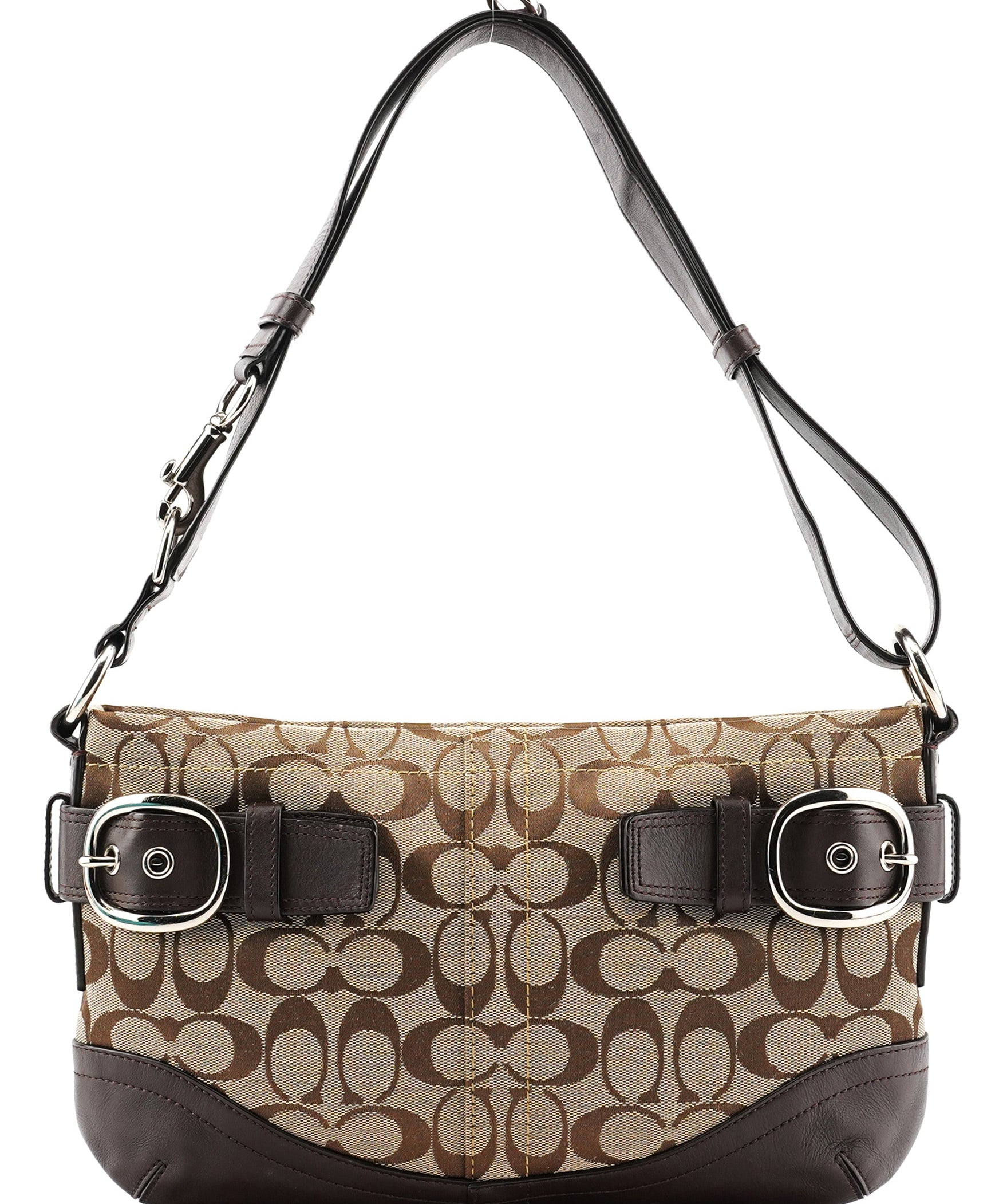 Coach F17169 Beige Brown Signature Soho 2-Way Bag