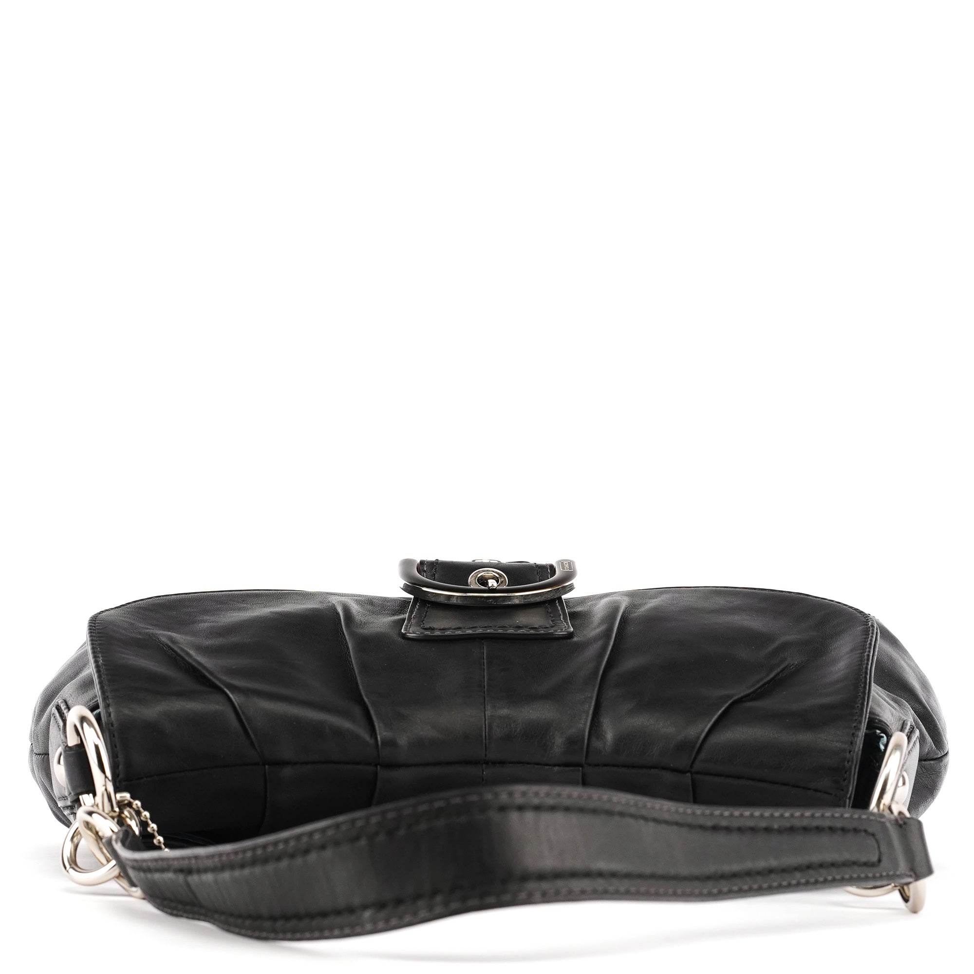 Coach F17217 Sac porté épaule Soho Pleated en cuir noir