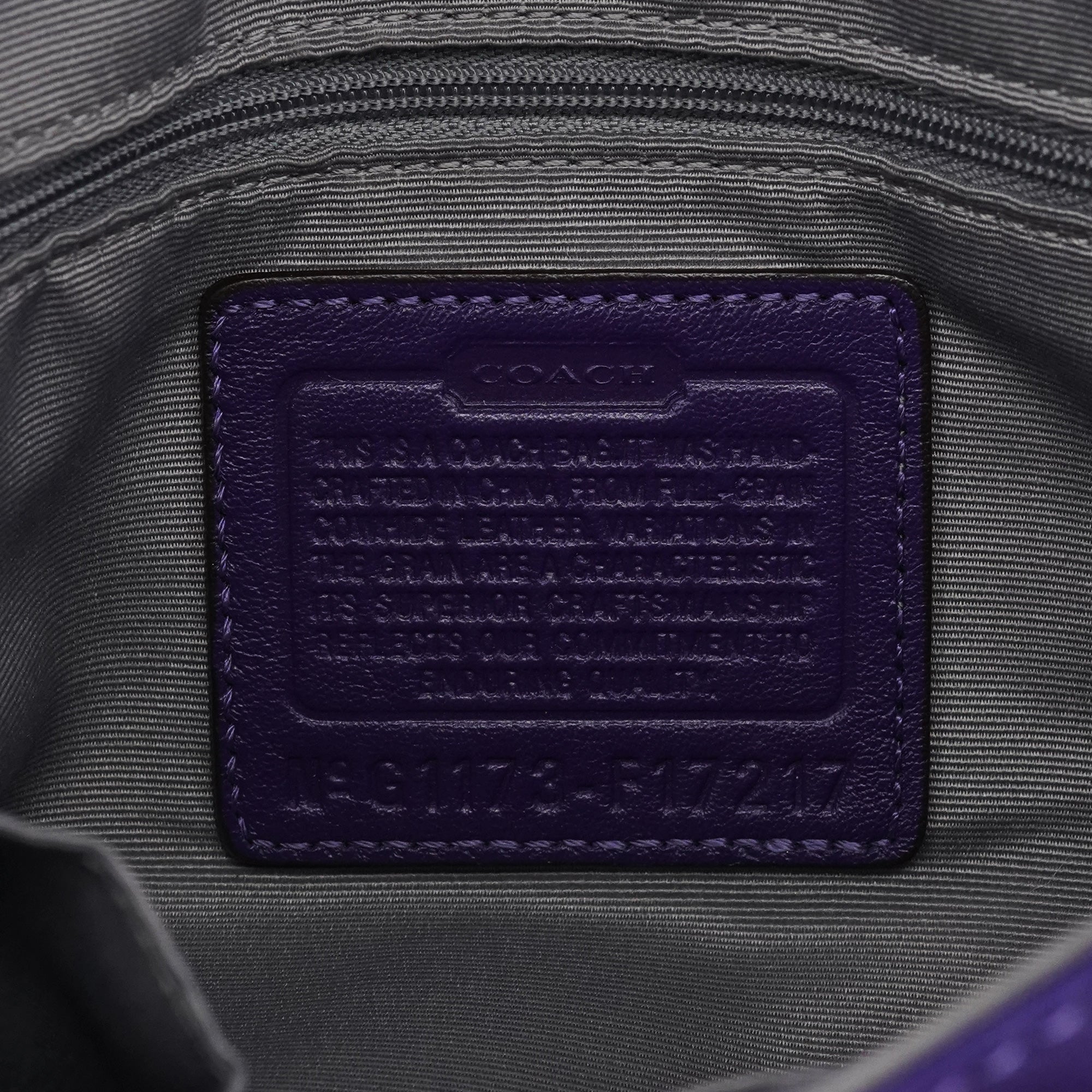 Coach F17217 Purple Leather Soho Shoulder Bag