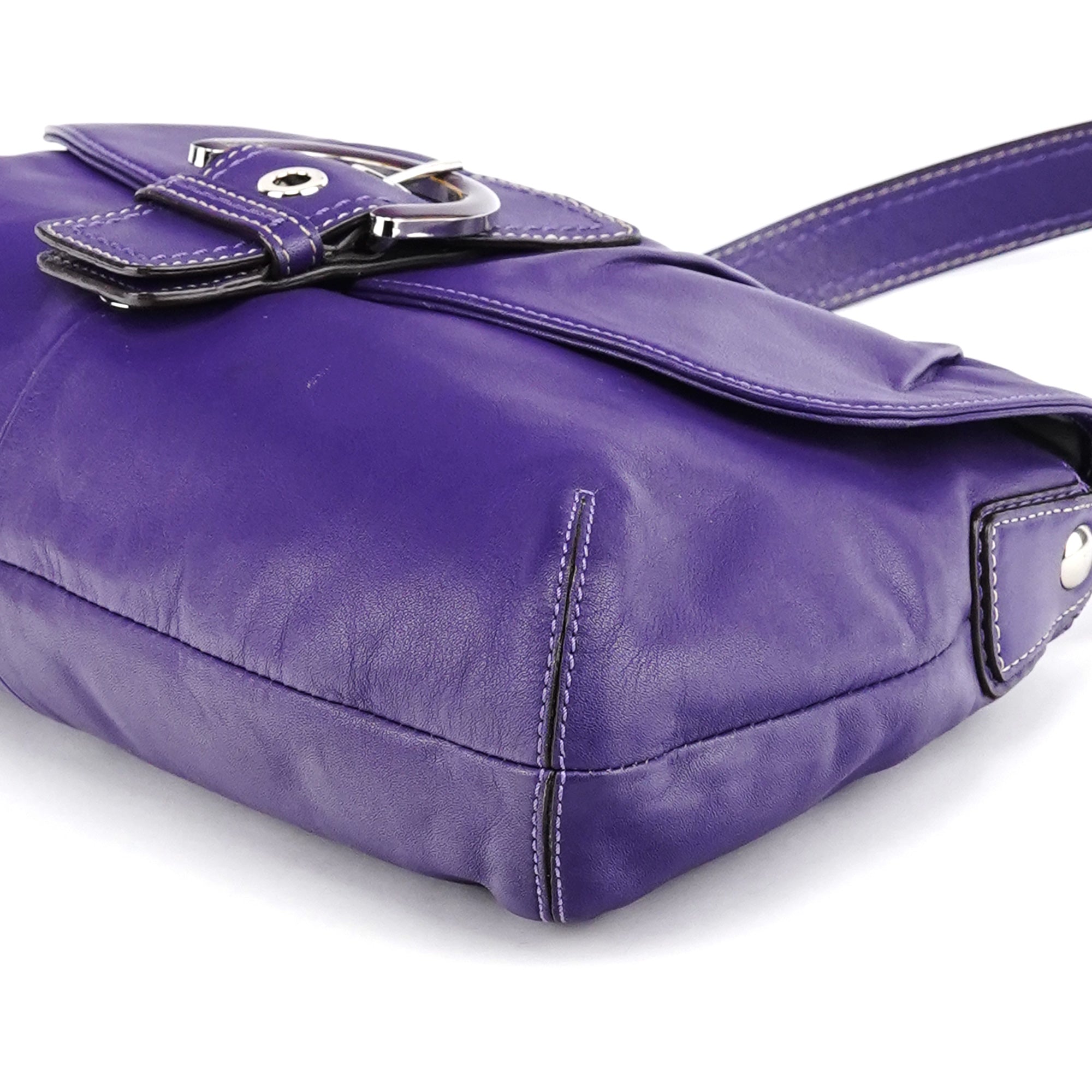 Coach F17217 Purple Leather Soho Shoulder Bag