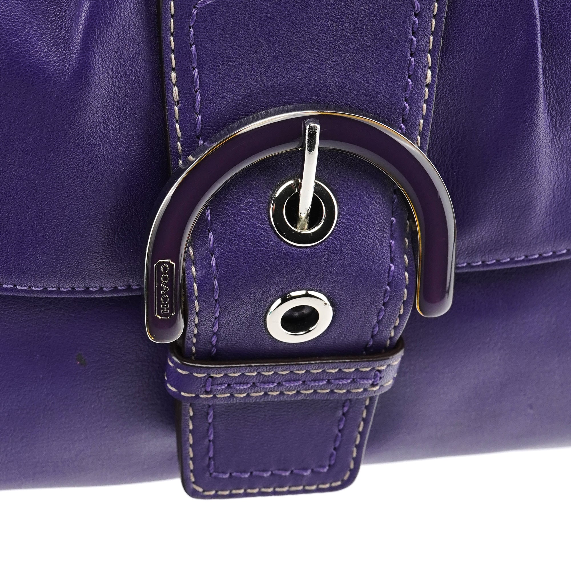 Coach F17217 Purple Leather Soho Shoulder Bag