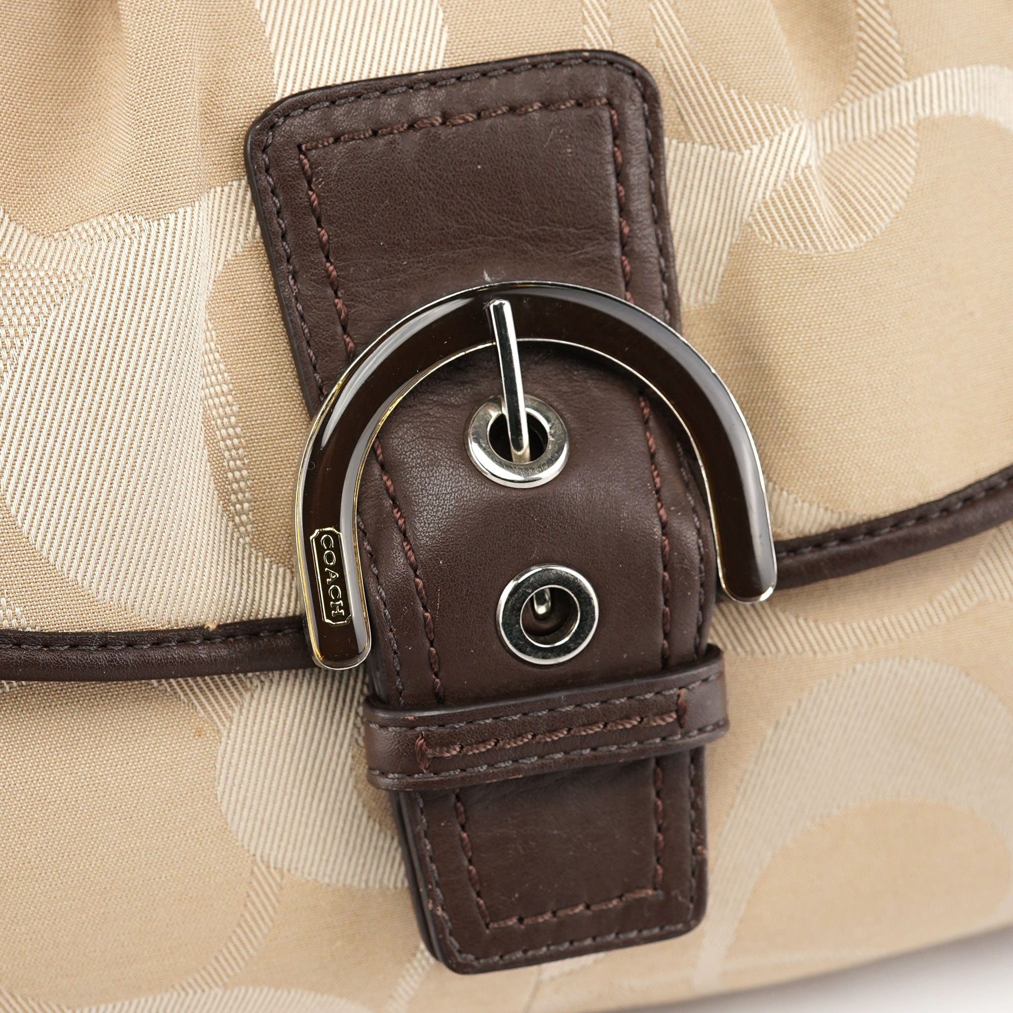 Coach F17395 Beige Brown Soho Shoulder Bag