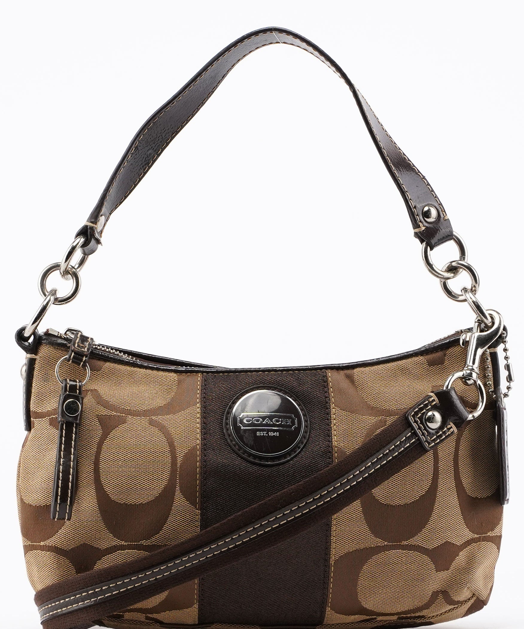 Coach F17439 Beige Signature C Mini Hobo Bag